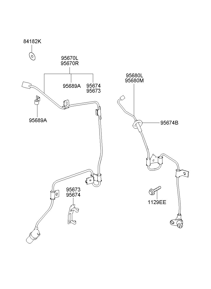 SENSOR ASSY-ABS FRONT WHEEL ,L, 95670D3000