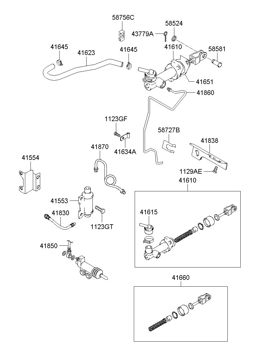 HYUNDAI (HS), STAREX 97, HOSE-CLUTCH, 418304A001 (41830-4A001)