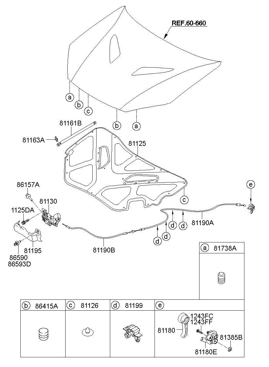 HYUNDAI (HS), GENESIS COUPE 09, LIFTER-HOOD, 811612M501 (81161-2M501)