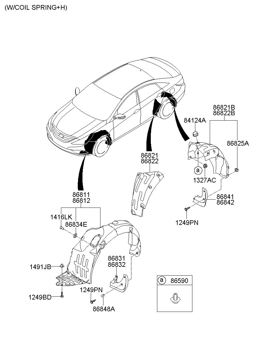 Запчасти hyundai santa. 1249306207b. 1249305167b. 868323s000. 12493-05167b.