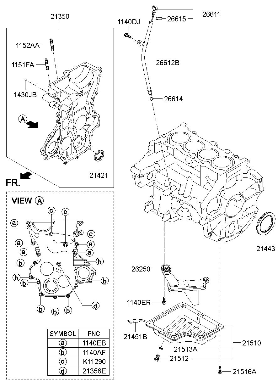 HYUNDAI (HS), NEW ACCENT, COVER ASSY-TIMING BELT LWR, 2135003110