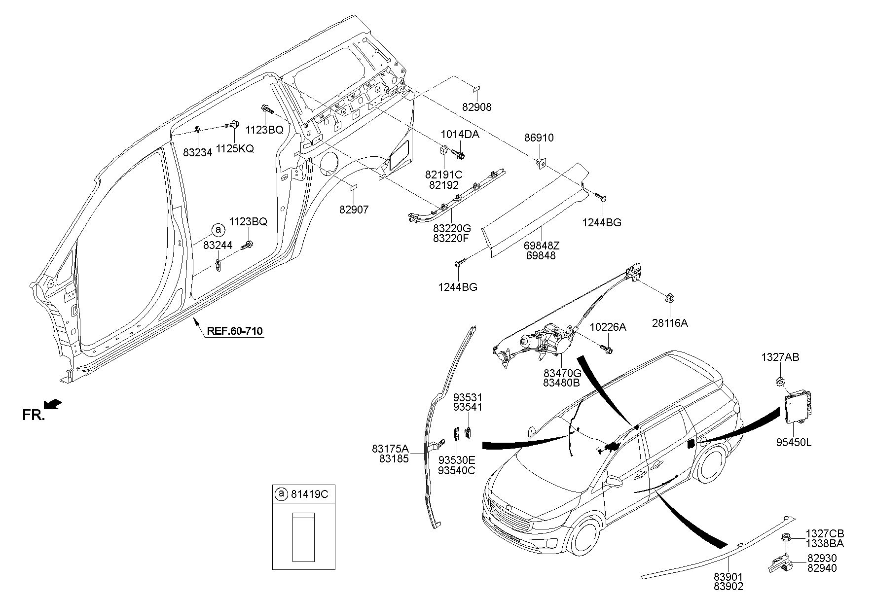 KIA (KS), CARNIVAL (SEDONA) 98, DOOR ASSY-POWER SLIDING,RH