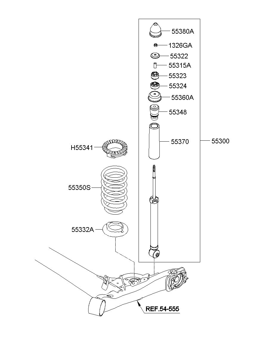 KIA (KS), NEW MORNING (PICANTO), SPRING-RR, 553301Y000 (55330-1Y000)