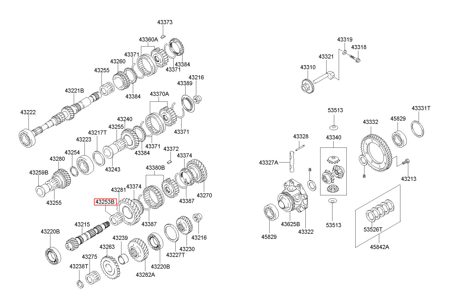 HYUNDAI (HS), ATOZ 98, BEARING-NEEDLE ROLLER, 4325302060 (43253-02060)