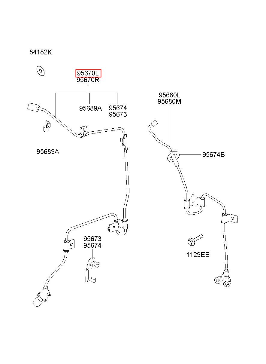 SENSOR ASSY-ABS FRONT WHEEL ,L, 95670D3000