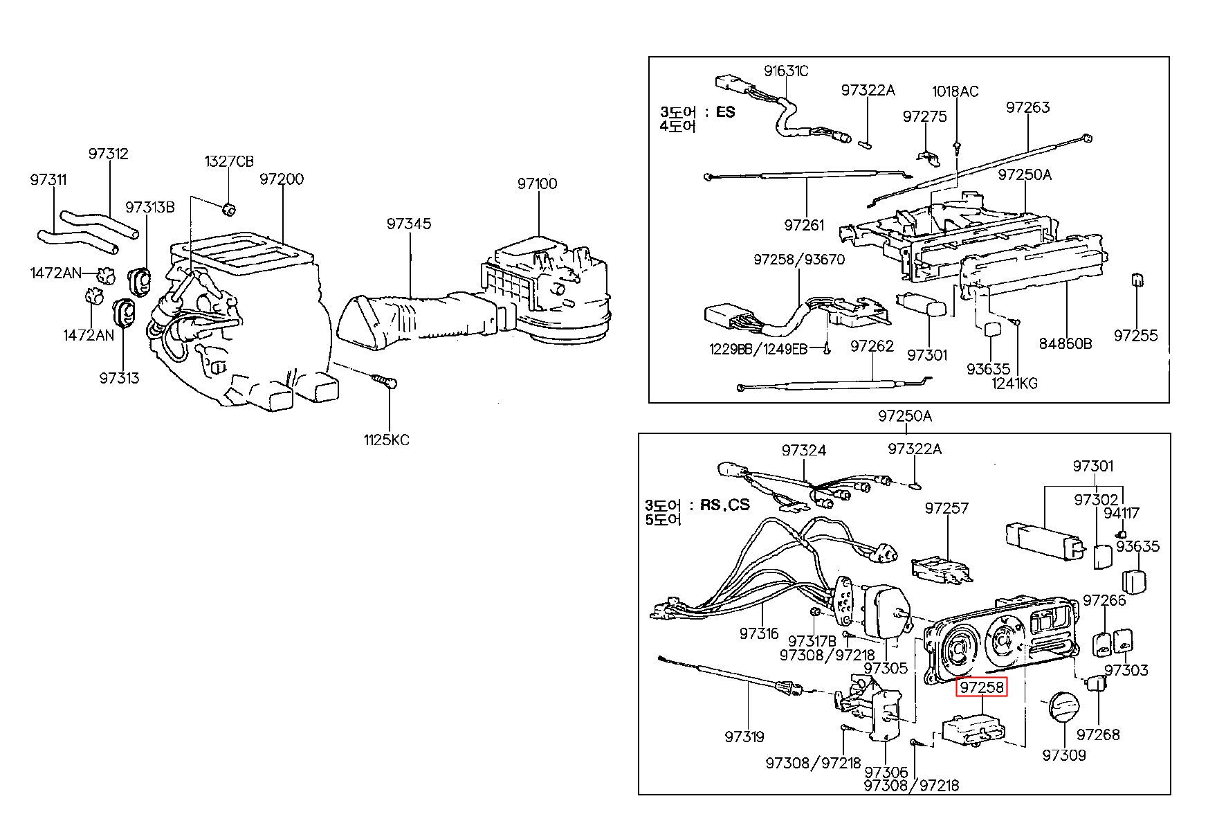 HYUNDAI (HS), ACCENT 94, SWITCH ASSY-BLOWER, 9725822100 (97258-22100)