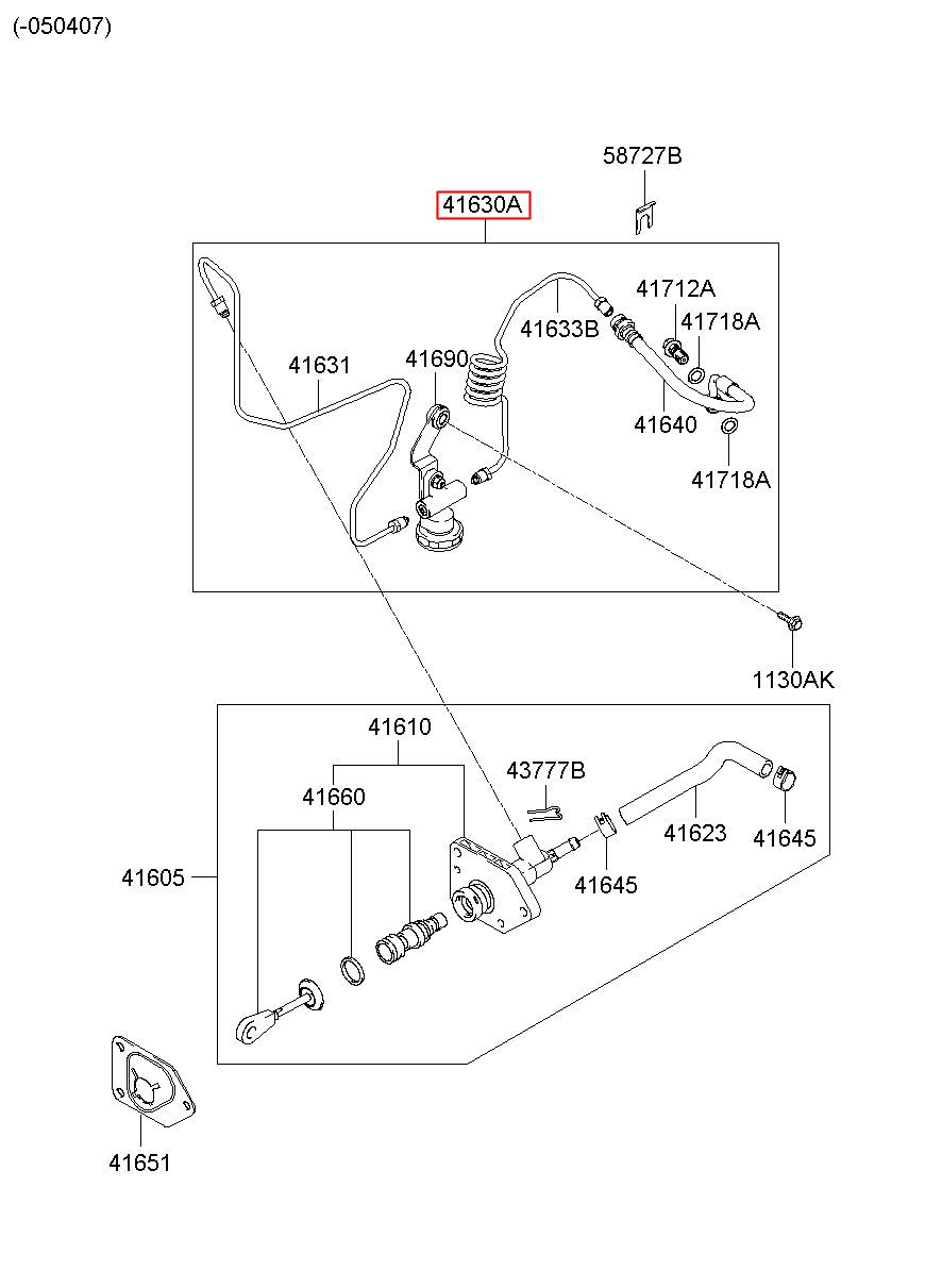 HYUNDAI (HS), TUCSON 06, TUBE ASSY-CLUTCH, 416302E301 (41630-2E301)