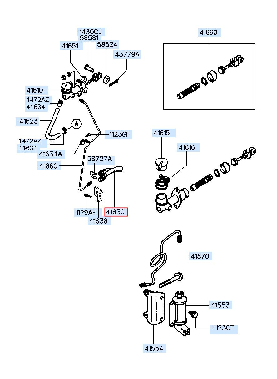 HYUNDAI (HS), STAREX 97, HOSE-CLUTCH, 418304A001 (41830-4A001)