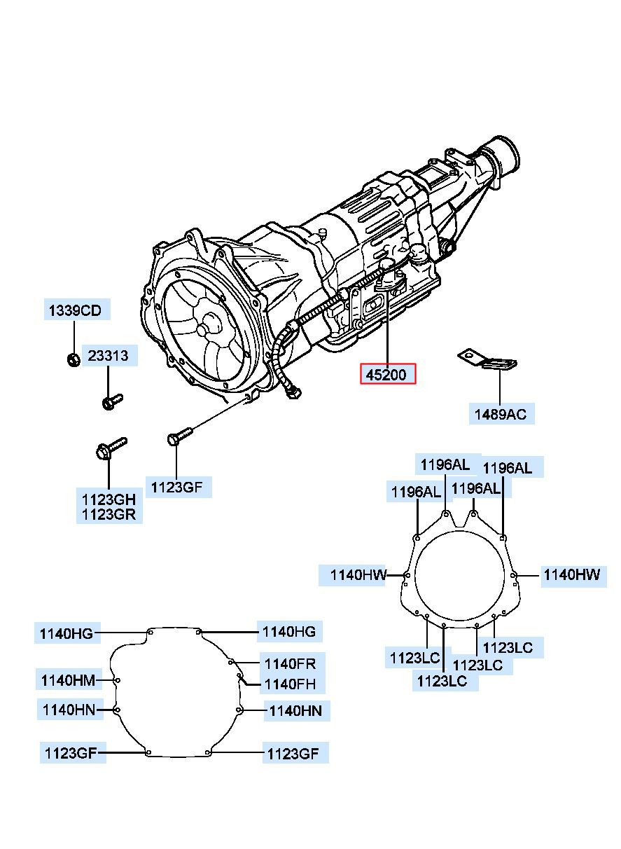 HYUNDAI (HS), STAREX 97, TRANSMISSION ASSY-AUTO, 452004A220 (45200 