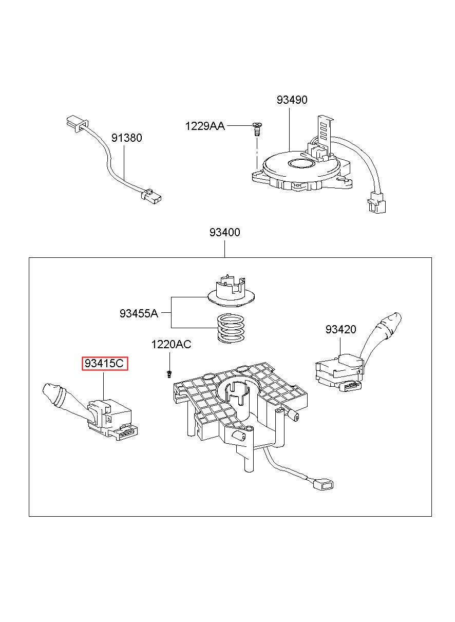 HYUNDAI (HS), TERRACAN, SWITCH ASSY-LIGHTING & T/SIG, 9341039000