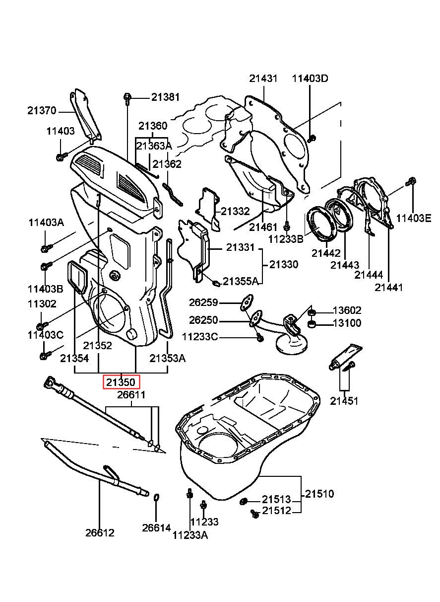 HYUNDAI (HS), SANTAMO, COVER ASSY-TIMING BELT LWR, 2135033131