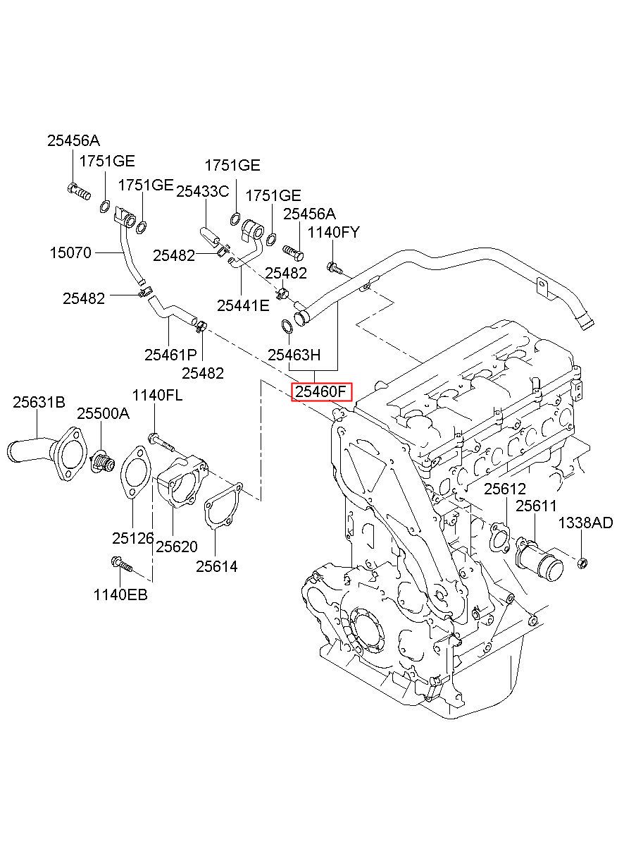 HYUNDAI (HS), STAREX 97, PIPE & O-RING ASSY-HEATER, 254604A300 