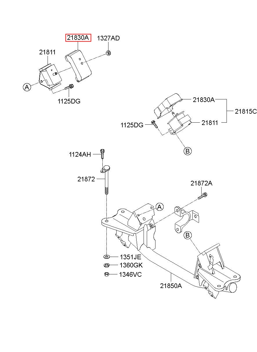 HYUNDAI (HS), STAREX 97, COVER-ENGINE MTG, 218304A000 (21830-4A000)