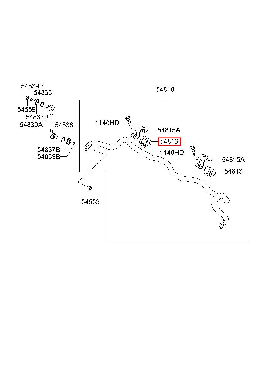 HYUNDAI (HS), SONATA (NF) 04, BUSH-STABILIZER BAR, 548133K000