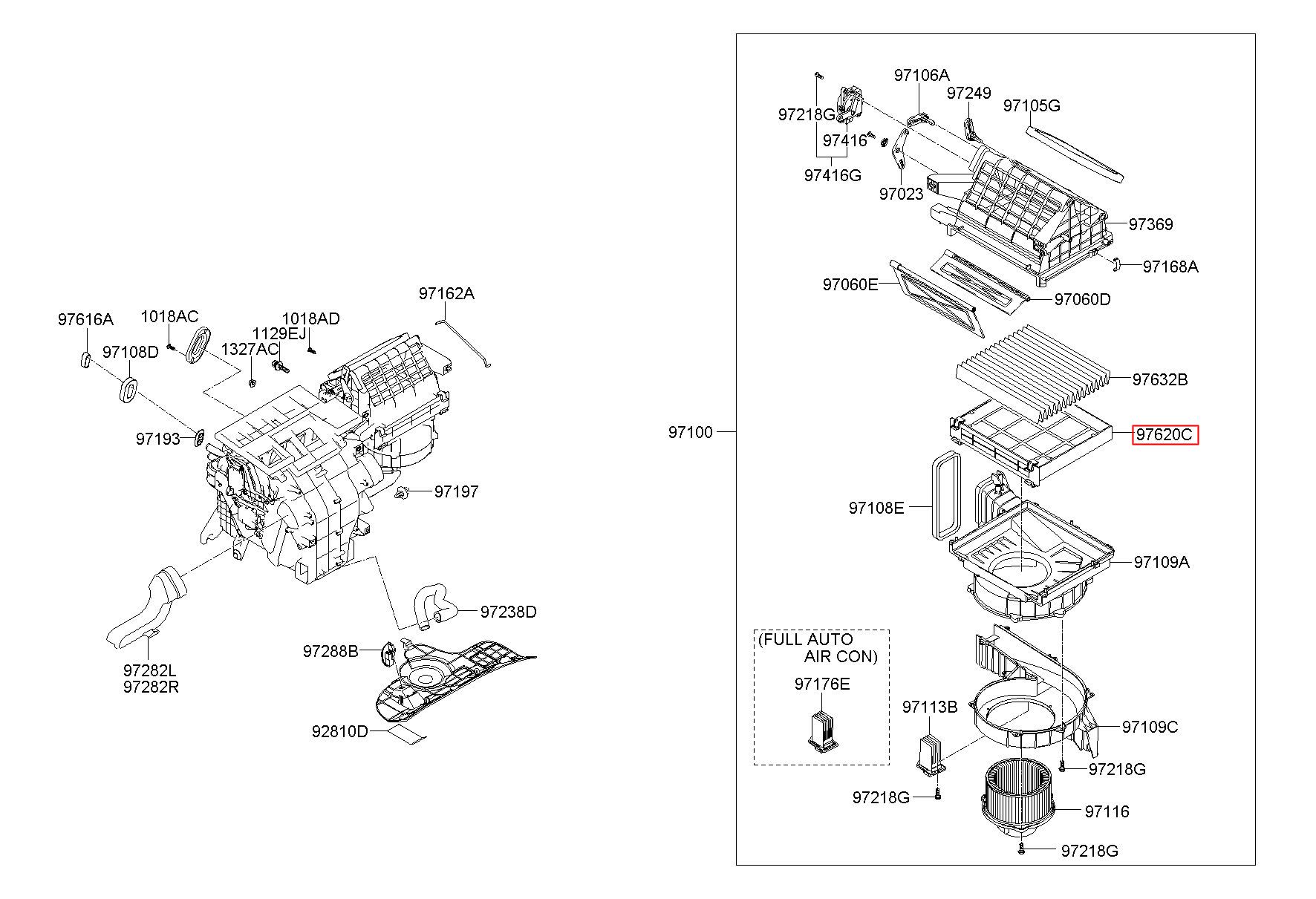 HYUNDAI (HS), SONATA (NF) 04, COVER ASSY-AIR FILTER, 971293K000