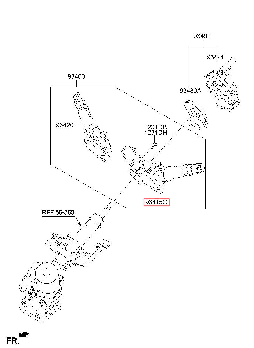 HYUNDAI (HS), NEW ACCENT, SWITCH ASSY-LIGHTING & T/SIG, 934101R010