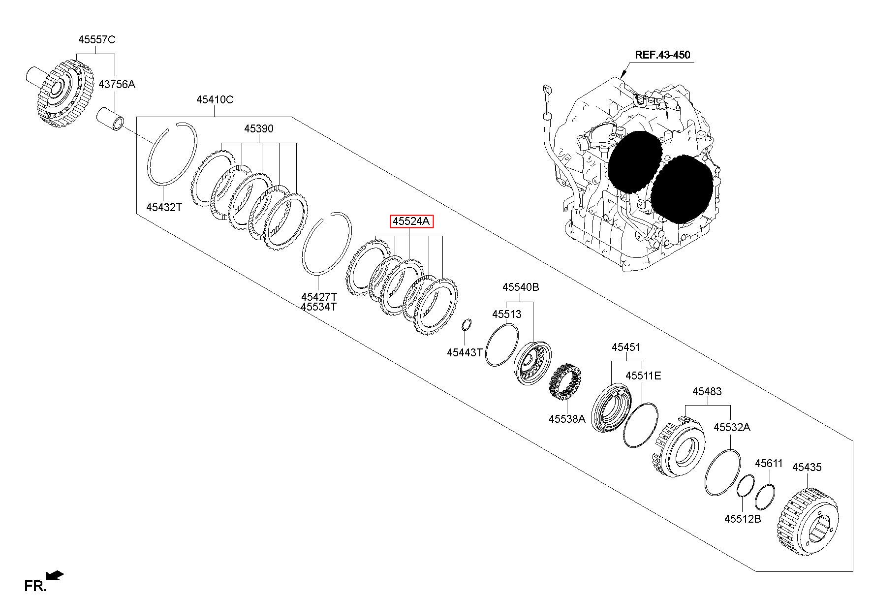 KIA (KS), RAY, DISC SET-CLUTCH, 4552402410 (45524-02410)